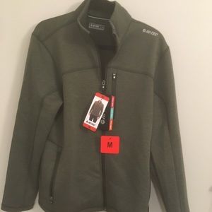 Men’s medium Hi-Tec olive zip jacket.